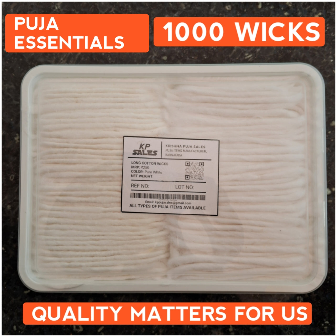 PREMIUM WHITE POOJA WICKS | 1000 PACKS OF COTTON WICKS | KRISHNA POOJA SALE