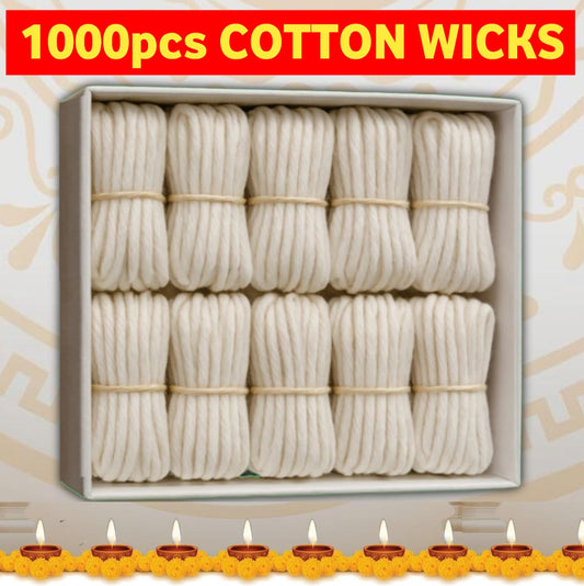 PREMIUM WHITE POOJA WICKS | 1000 PACKS OF COTTON WICKS | KRISHNA POOJA SALE
